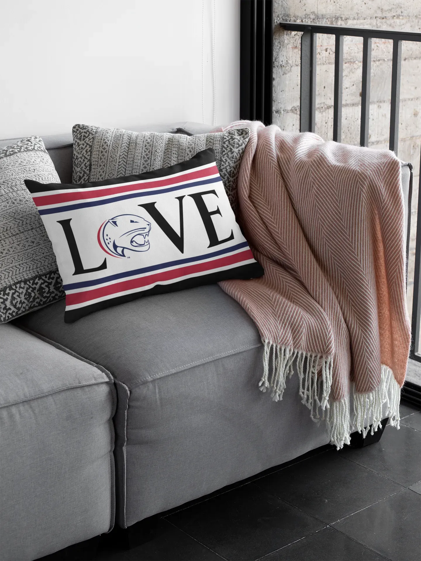 University of South Alabama Lumbar Throw Pillow Cover - "LOVE" Pillow Covers