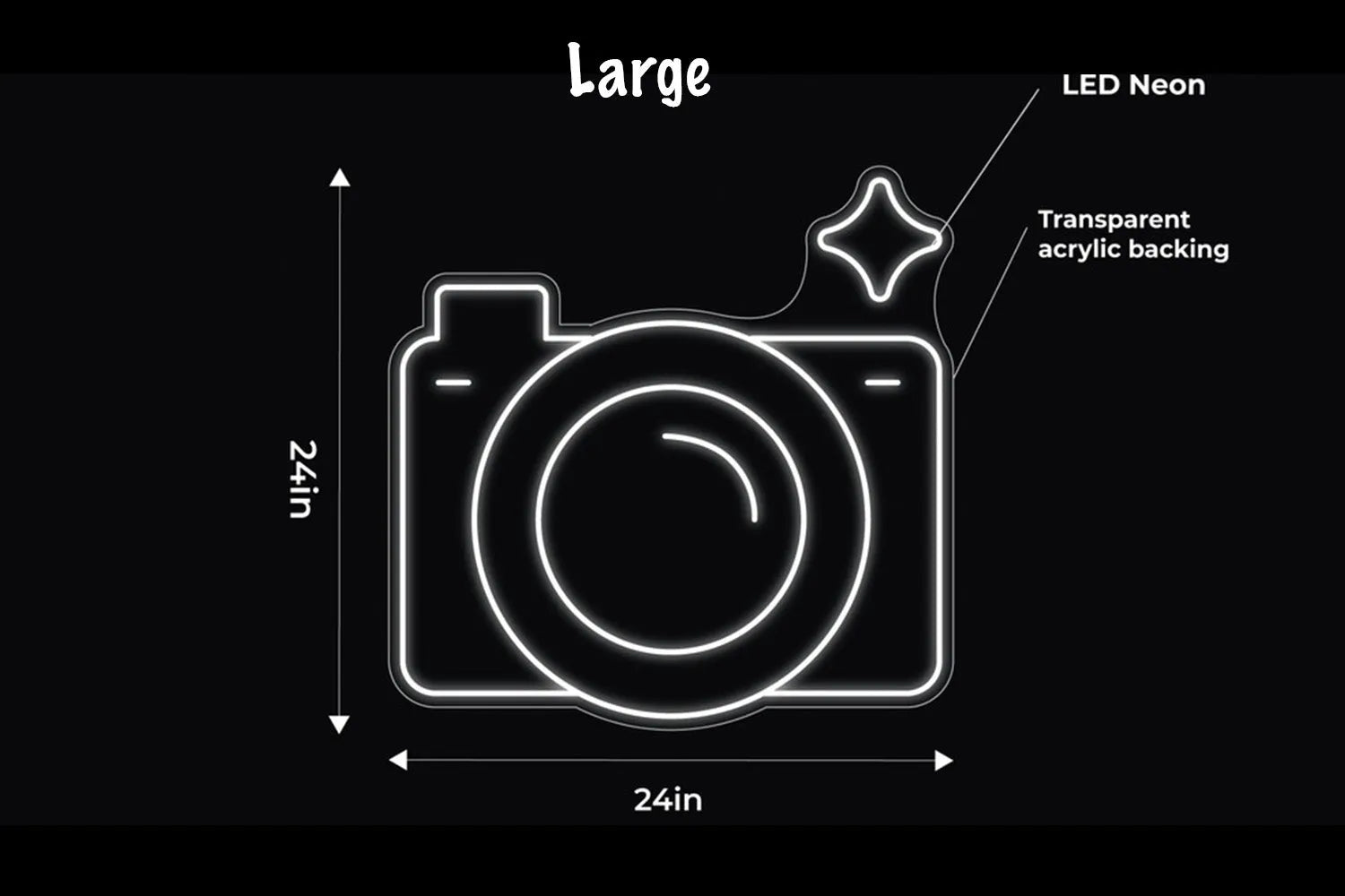 Flash Camera LED Neon Sign w/ Dimmer Neon Signs