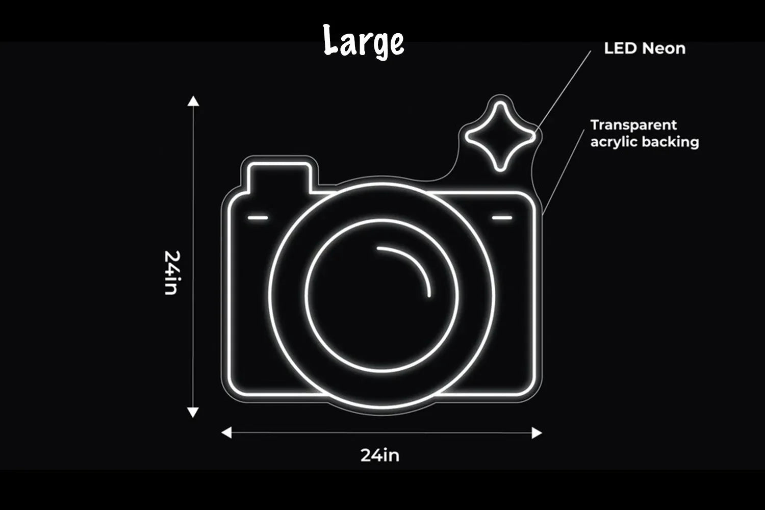 Flash Camera LED Neon Sign w/ Dimmer Neon Signs