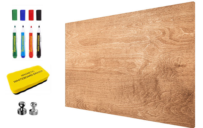 Light Wood Grain XL 3-in-1 Magnetic Dry-Erase Board Dry-Erase Board