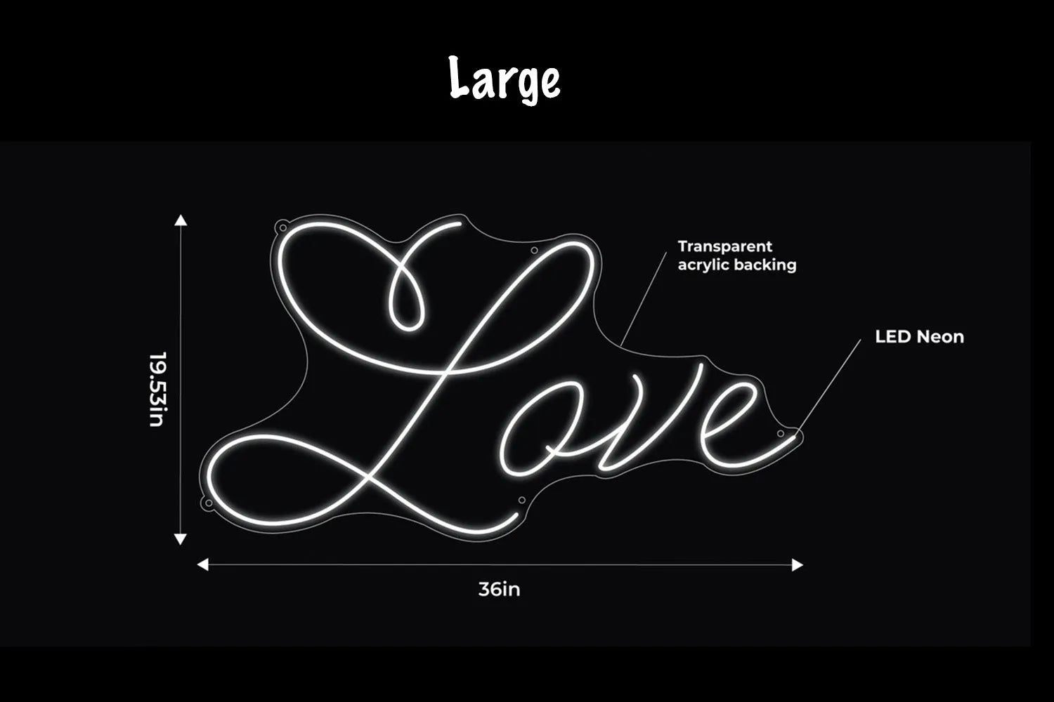 LOVE LED Neon Sign w/ Dimmer Neon Signs