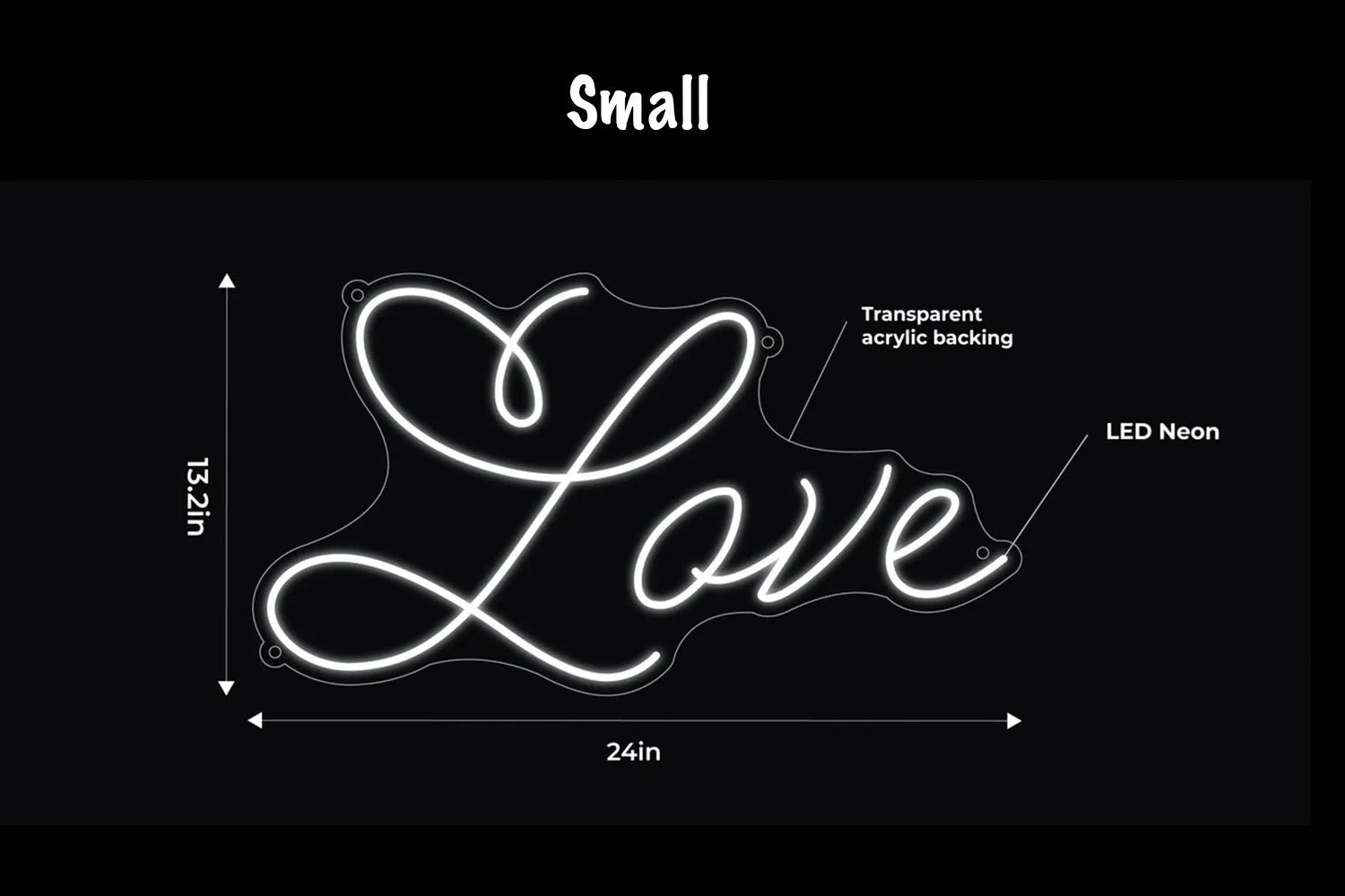 LOVE LED Neon Sign w/ Dimmer Neon Signs