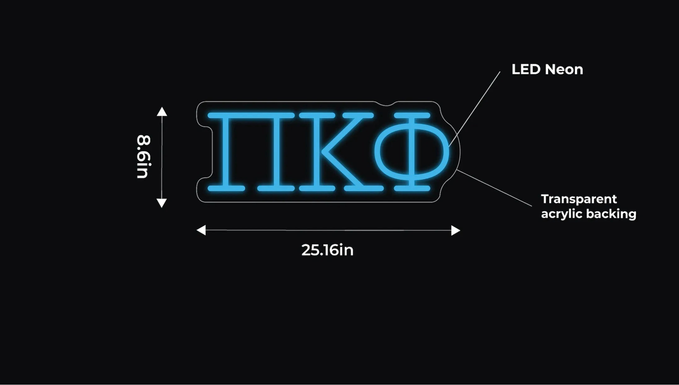 Pi Kappa Phi LED Neon Sign w/ Dimmer Neon Signs