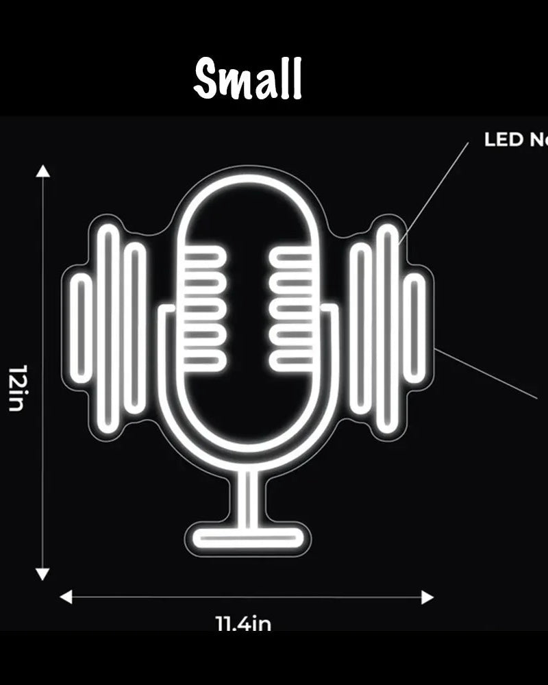 Studio Microphone LED Neon Sign w/ Dimmer Neon Signs