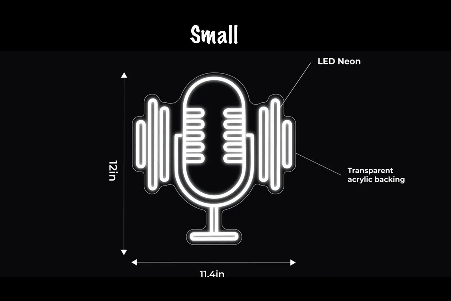 Studio Microphone LED Neon Sign w/ Dimmer Neon Signs
