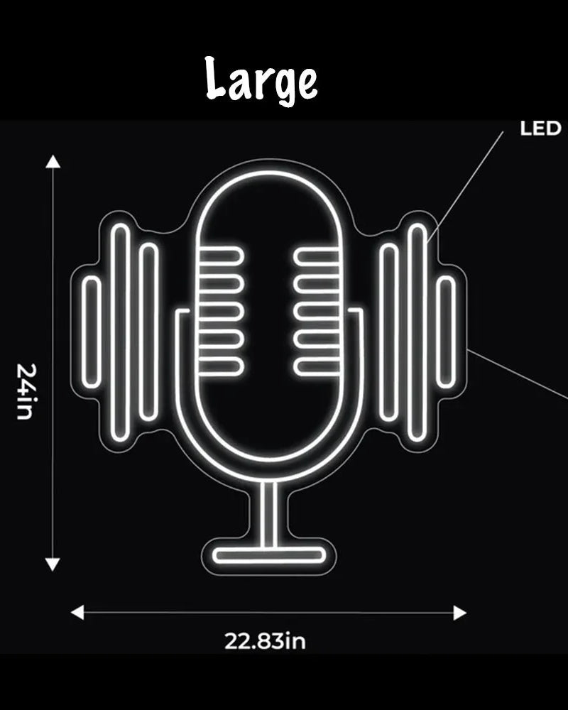 Studio Microphone LED Neon Sign w/ Dimmer Neon Signs