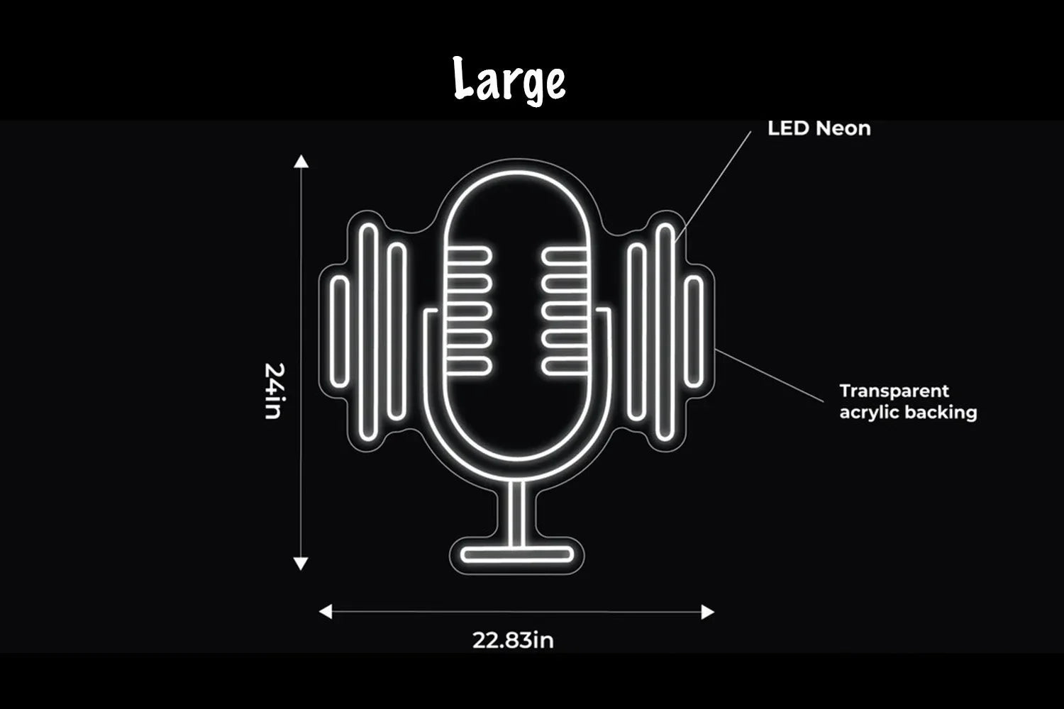 Studio Microphone LED Neon Sign w/ Dimmer Neon Signs