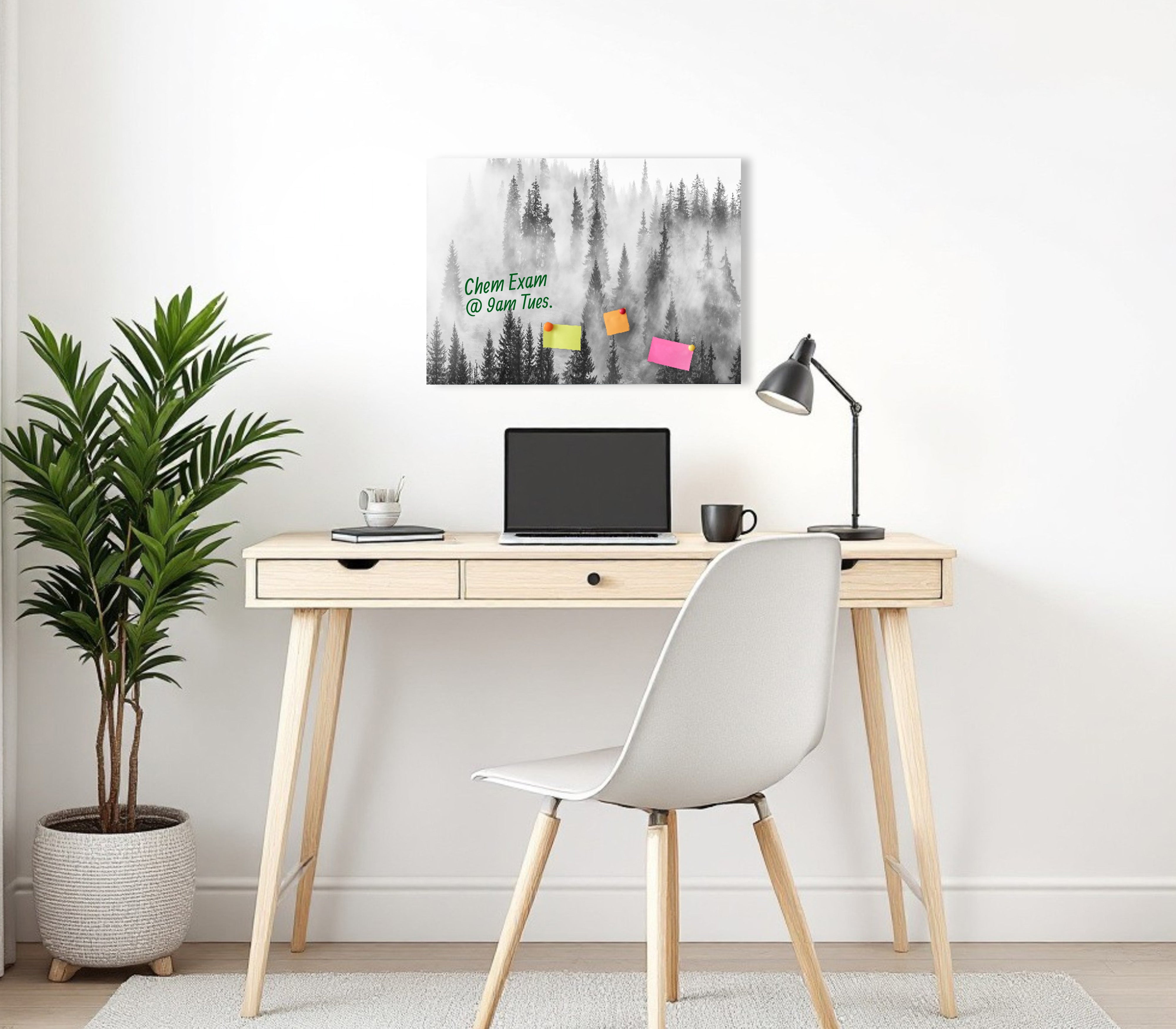 Misty Forest XL 3-in-1 Magnetic Dry-Erase Board Dry-Erase Board