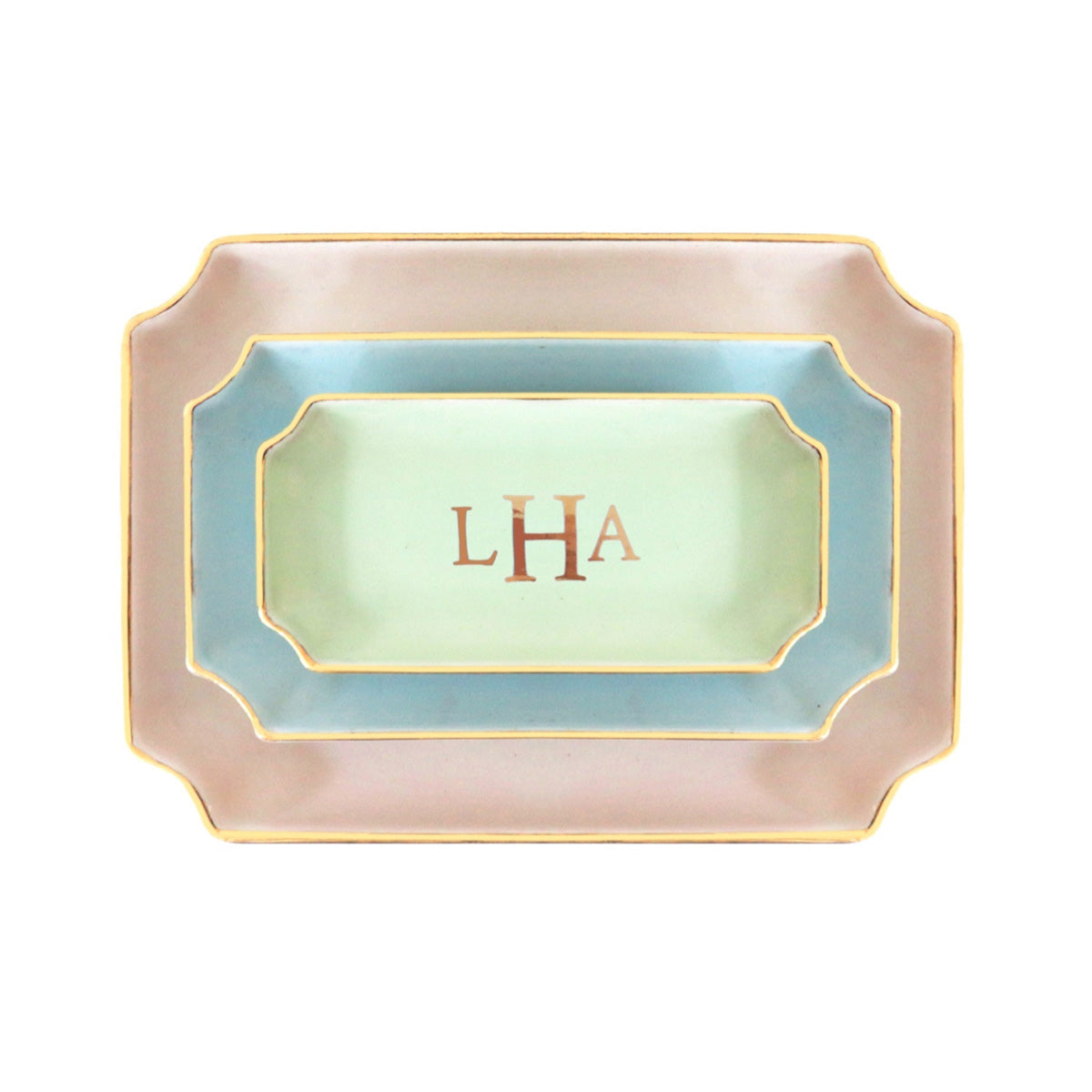 Personalized Gold Monogram Catchall Tray | College Gift for Her