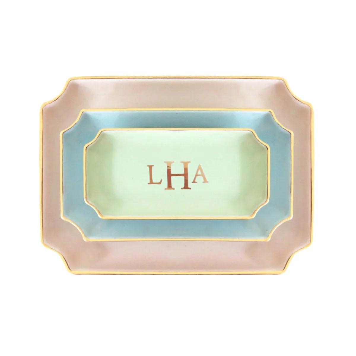 Personalized Gold Monogram Catchall Tray | College Gift for Her