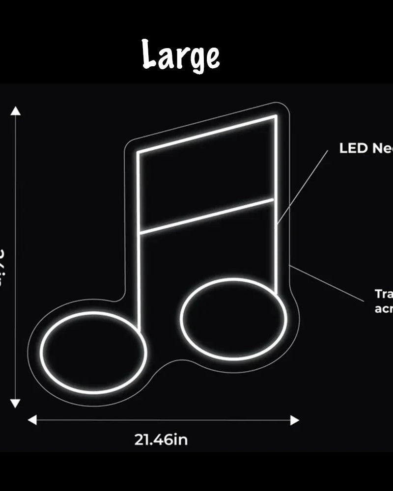 Music Note LED Neon Sign w/ Dimmer Neon Signs