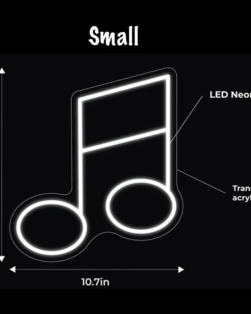 Music Note LED Neon Sign w/ Dimmer Neon Signs