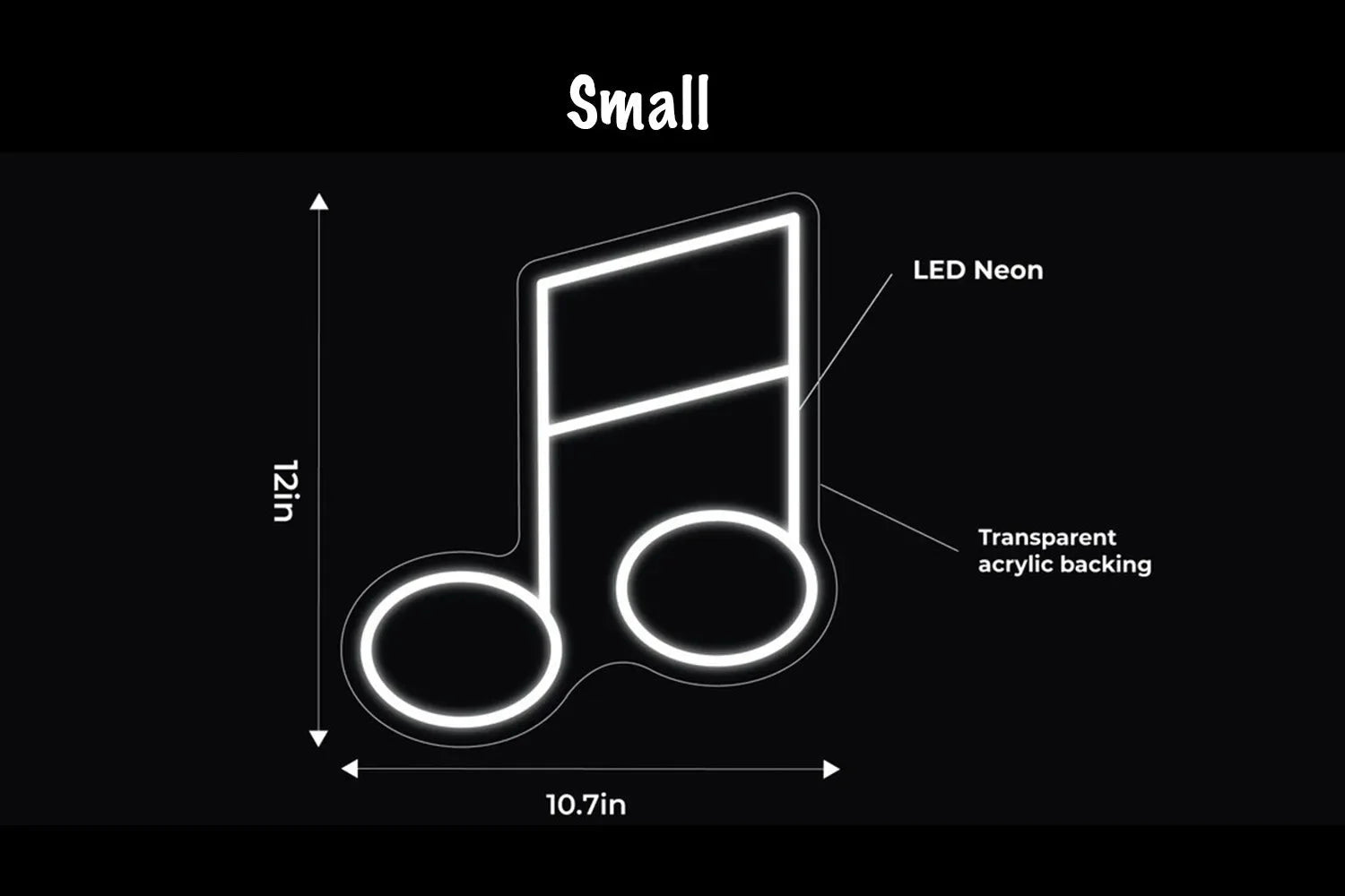 Music Note LED Neon Sign w/ Dimmer Neon Signs