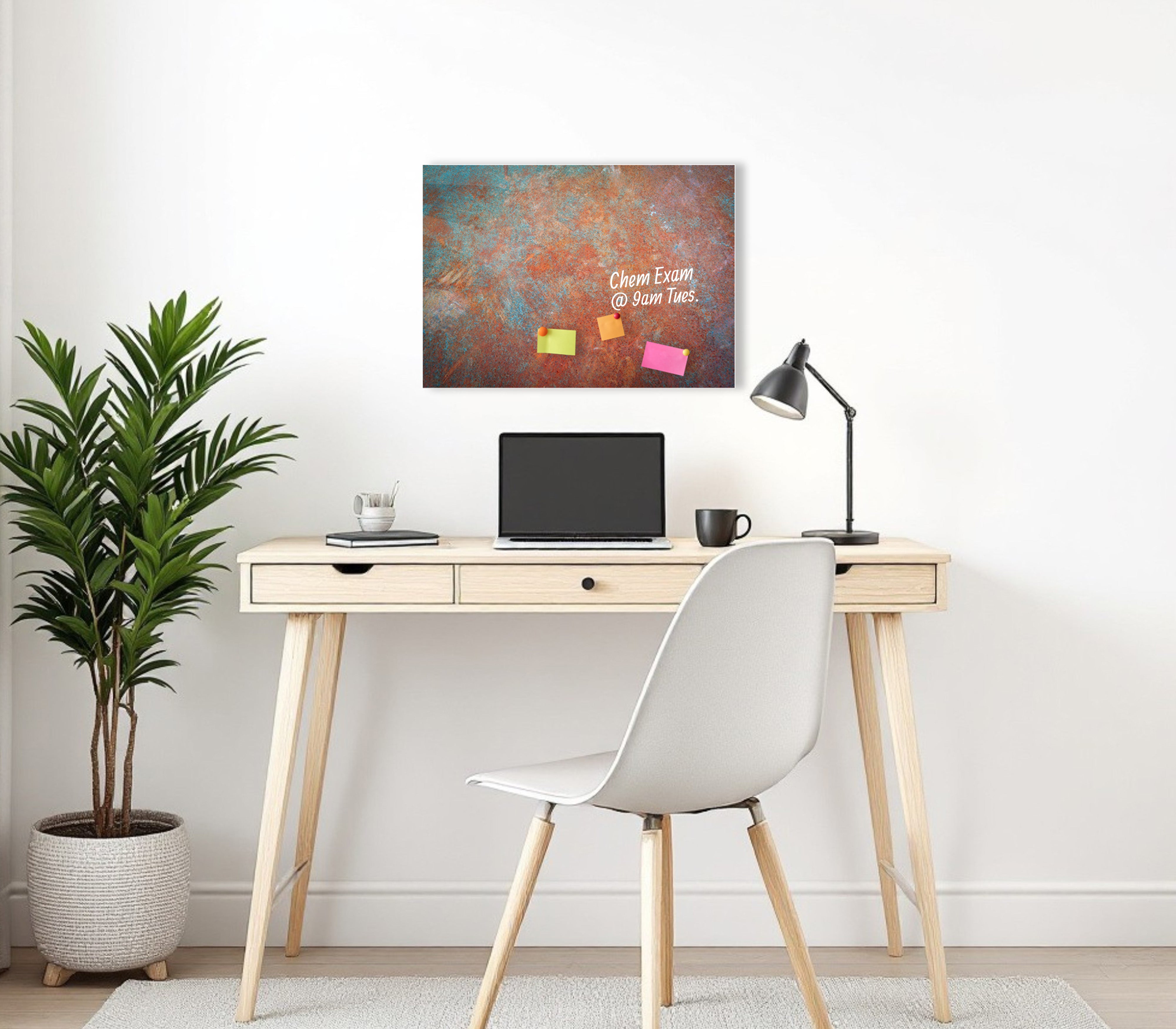 Orange and Teal Grunge XL 3-in-1 Magnetic Dry-Erase Board Dry-Erase Board