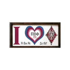 Pi Beta Phi 12x24 Wood Framed Sign - I Heart Walnut Stain Wall Art & Signs