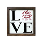 Pi Beta Phi 12x12 "LOVE" Wood Framed Sign Walnut Stain Wall Art & Signs