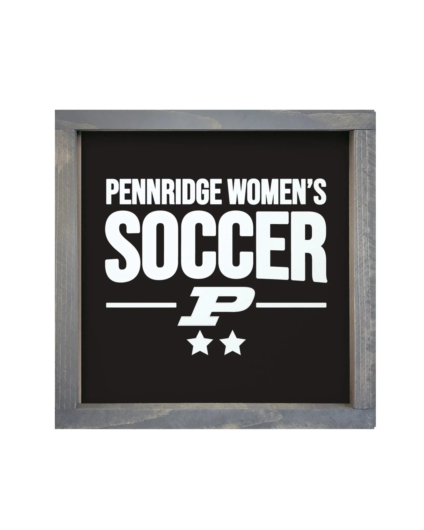 Pennridge Women's Soccer 12x12 Traditional Wood Framed Sign Black Weathered Gray Wall Art & Signs