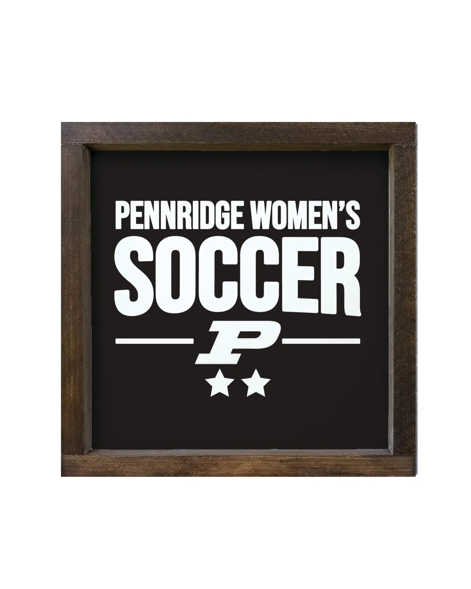 Pennridge Women's Soccer 12x12 Traditional Wood Framed Sign Black Walnut Stain Wall Art & Signs