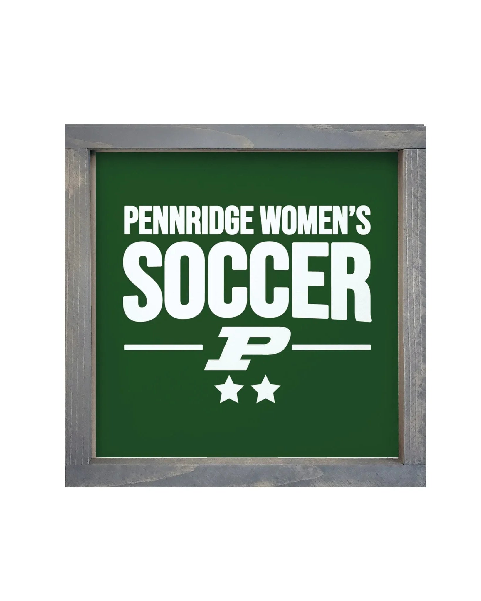 Pennridge Women's Soccer 12x12 Traditional Wood Framed Sign Green Weathered Gray Wall Art & Signs