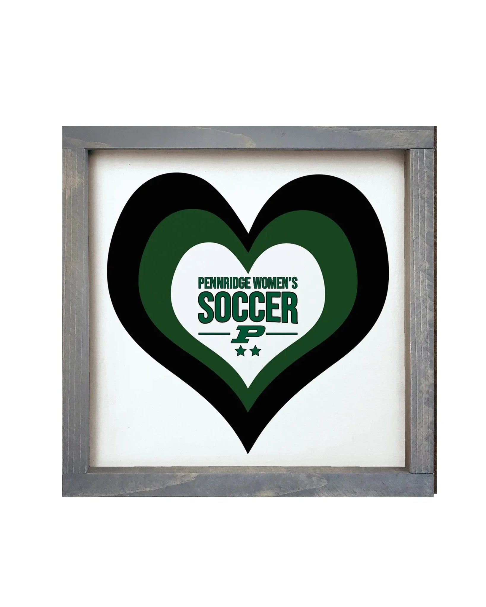 Pennridge Women's Soccer 12x12 Traditional Wood Framed Sign Weathered Gray Wall Art & Signs