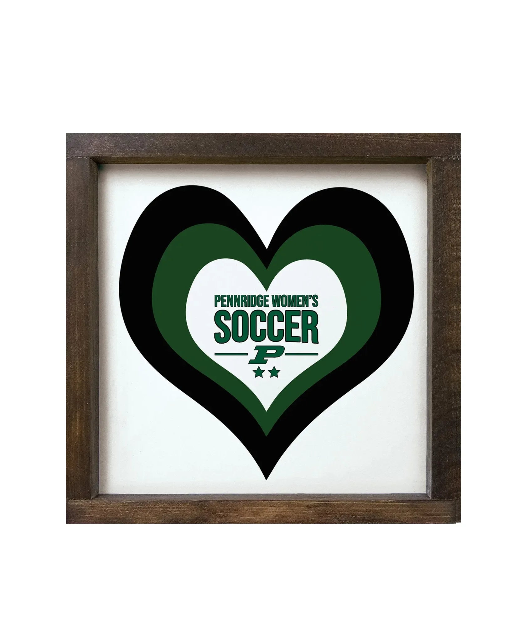Pennridge Women's Soccer 12x12 Traditional Wood Framed Sign Walnut Stain Wall Art & Signs