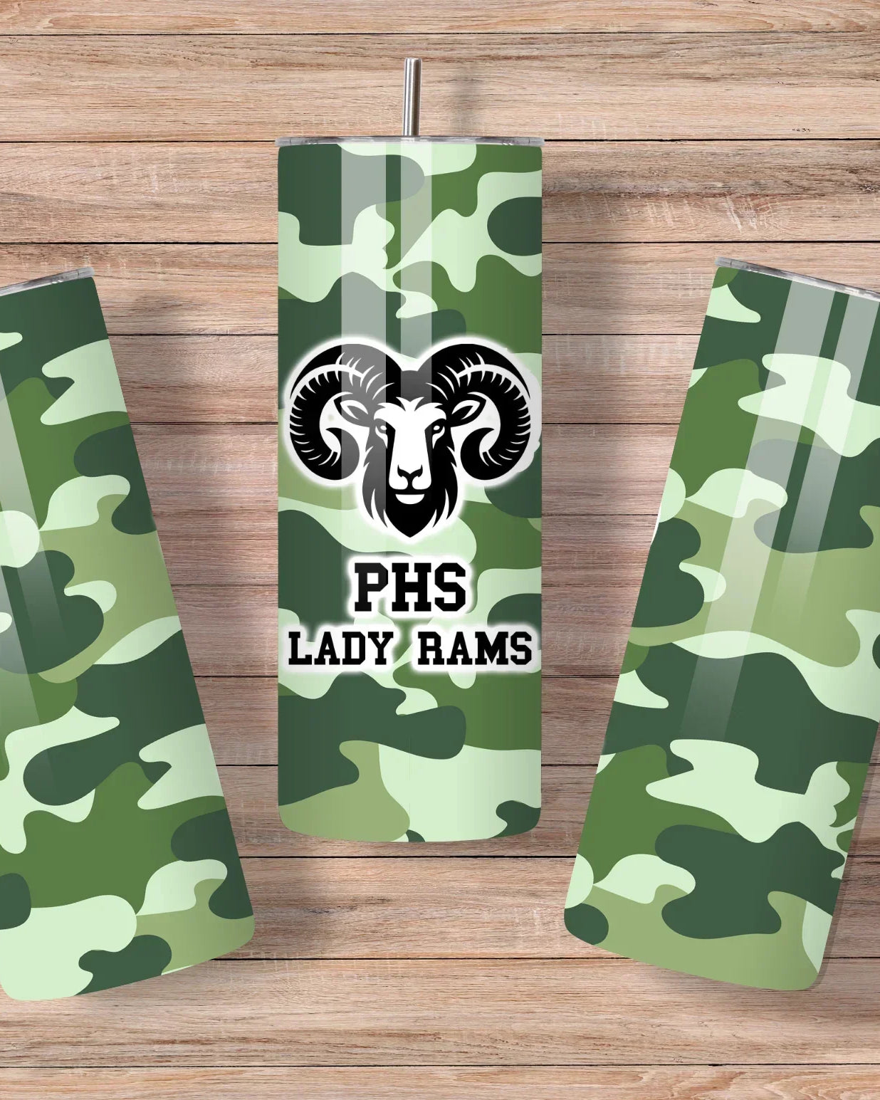PHS Lady Rams Camo Skinny Thermal Tumbler 20 oz. Drinkware