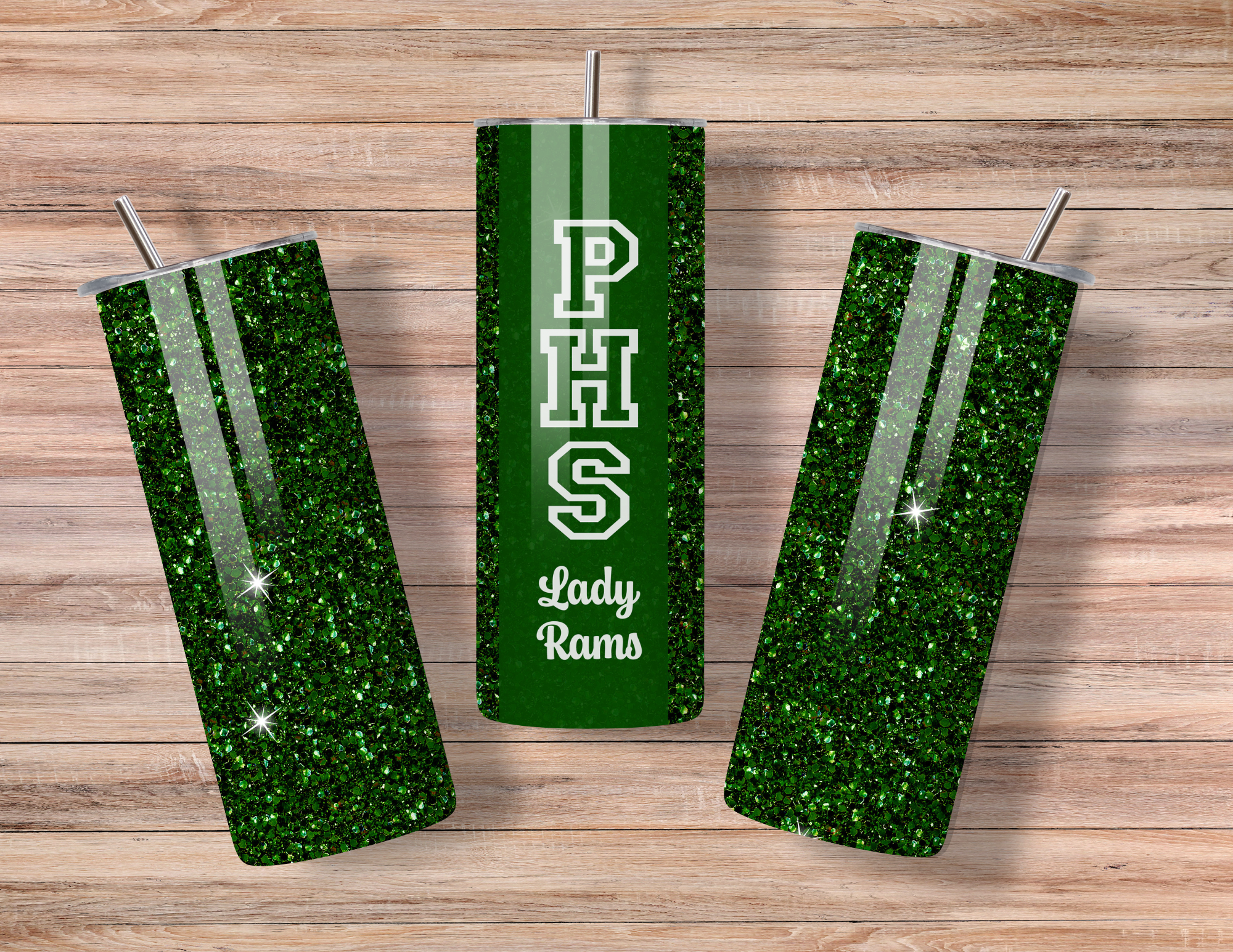 PHS Lady Rams Glitter Skinny Thermal Tumbler 20 oz. Drinkware
