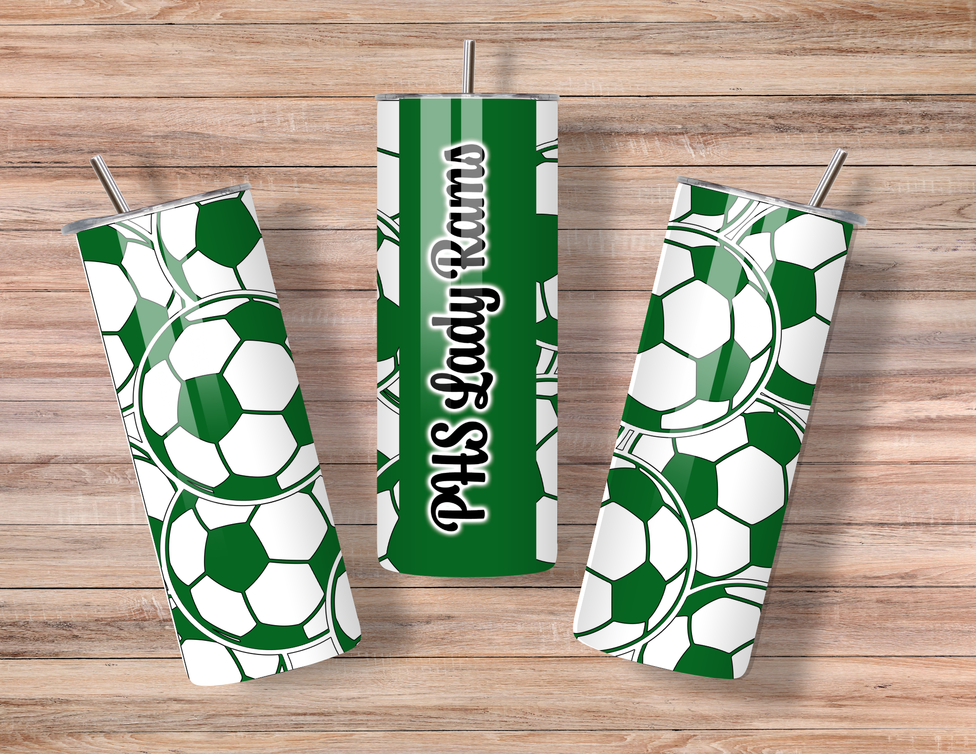 PHS Lady Rams Soccer Pattern Skinny Thermal Tumbler 20 oz. Drinkware