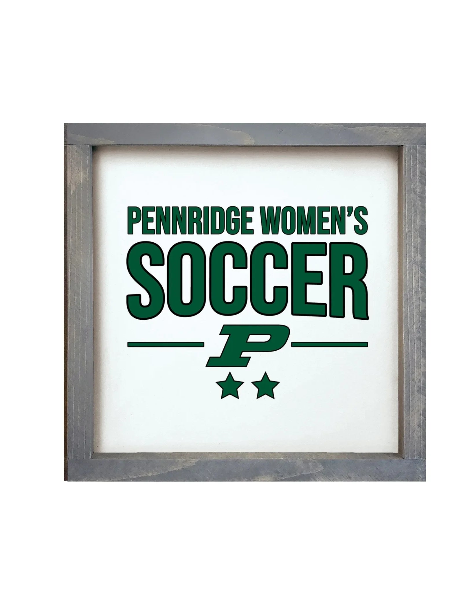Pennridge Women's Soccer 12x12 Traditional Wood Framed Sign White Weathered Gray Wall Art & Signs