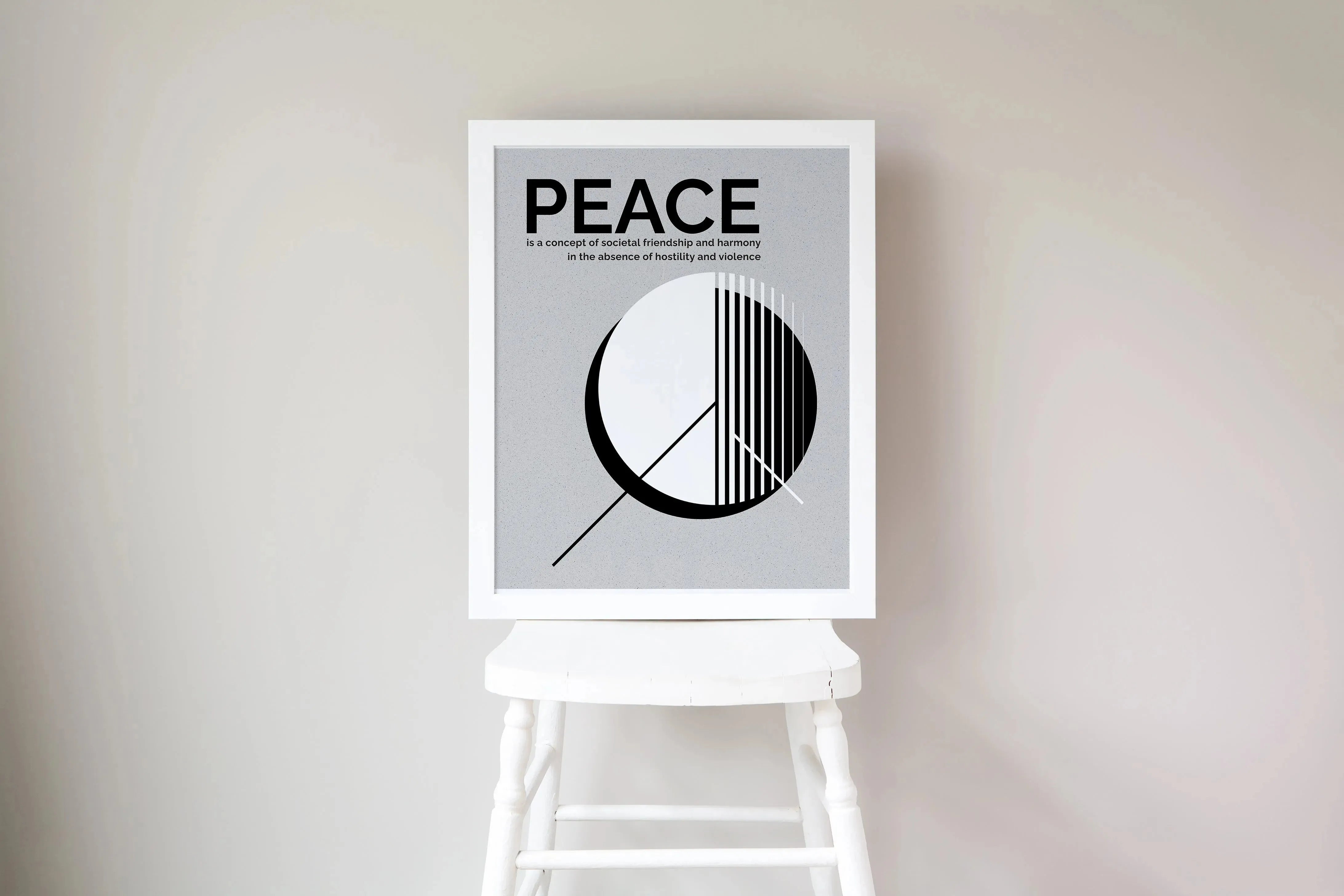 16x20 Monochromatic Peace Poster Wall Art & Signs