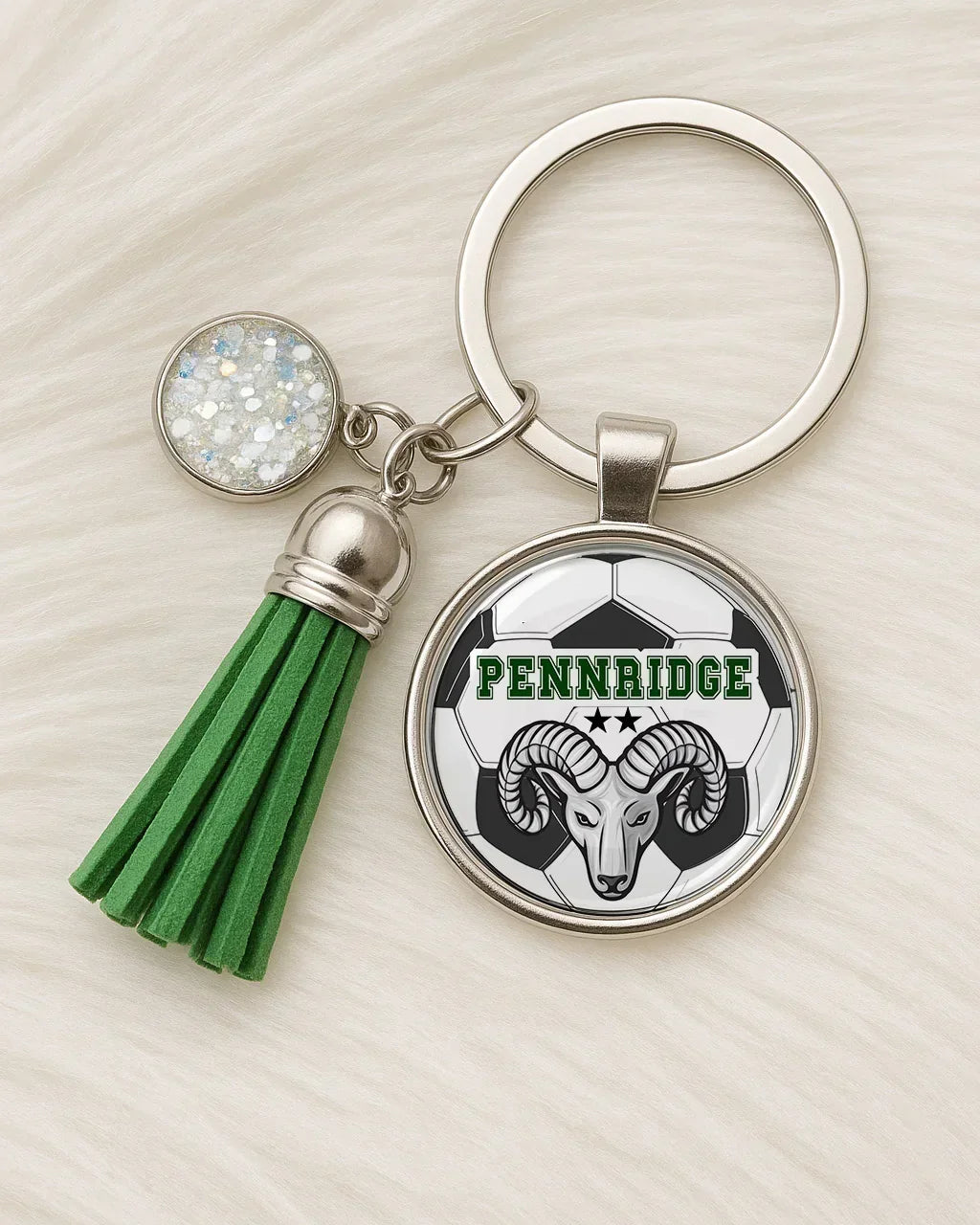 Pennridge Lady Rams Soccer Ball Keychain Drinkware