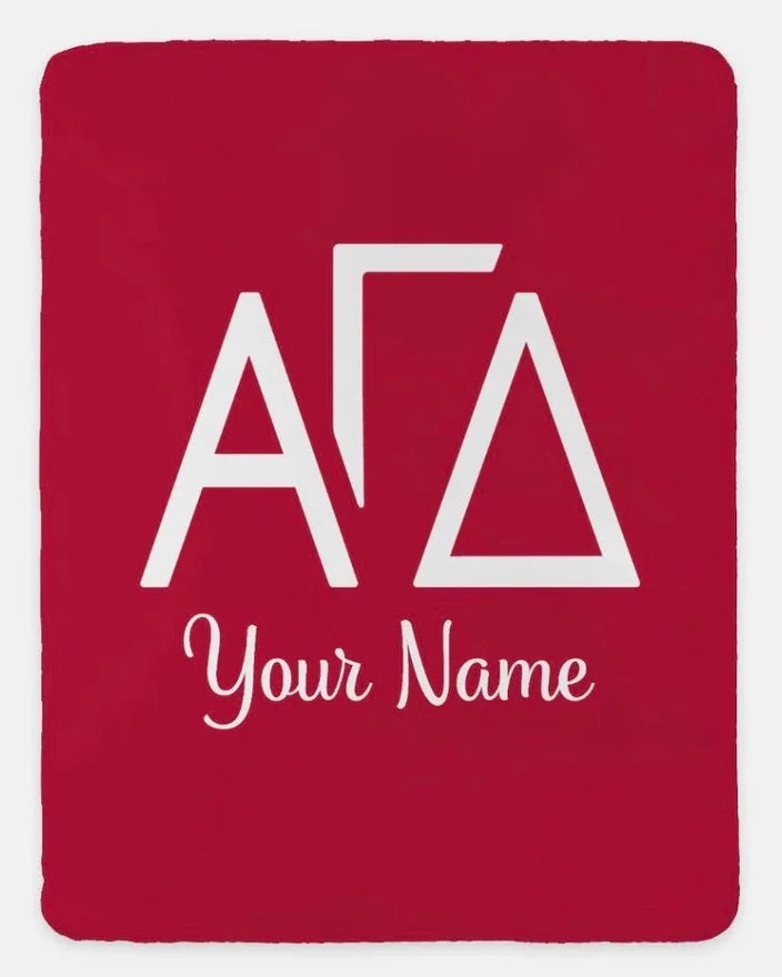 Personalized Alpha Chi Omega XL 60x80 Sherpa Blanket