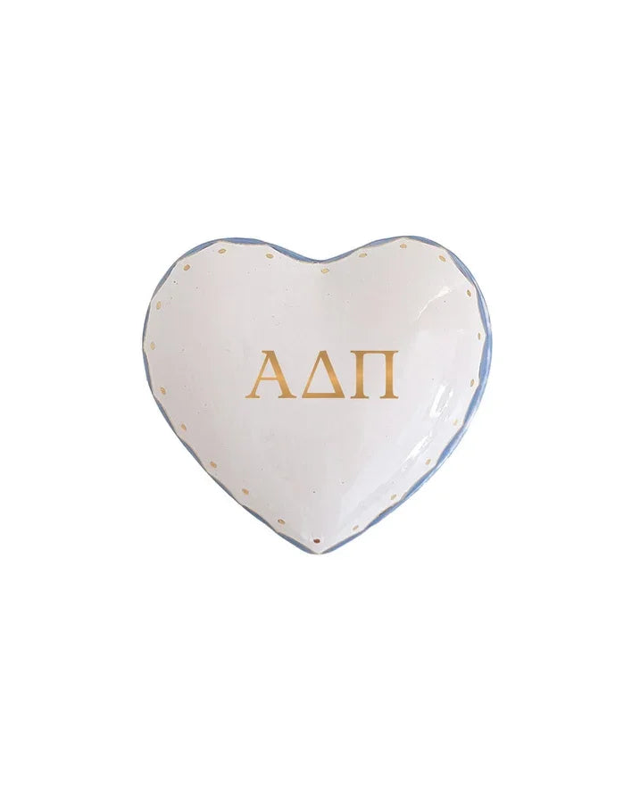 Personalized Alpha Delta Pi Gold Monogrammed Heart Box | ADPi Gifts