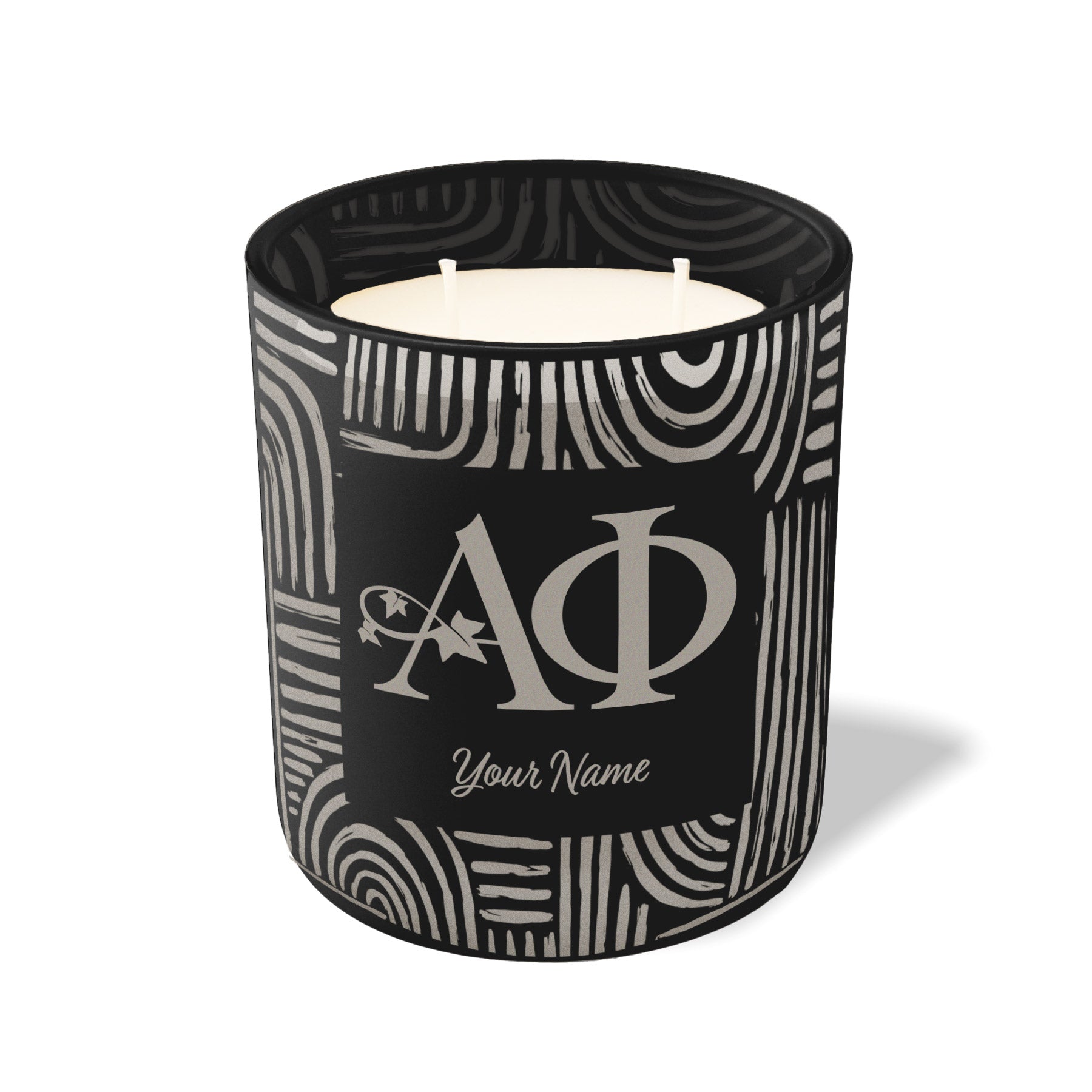Personalized Alpha Phi Engraved Glow Candle 12 oz. Abstract Collection