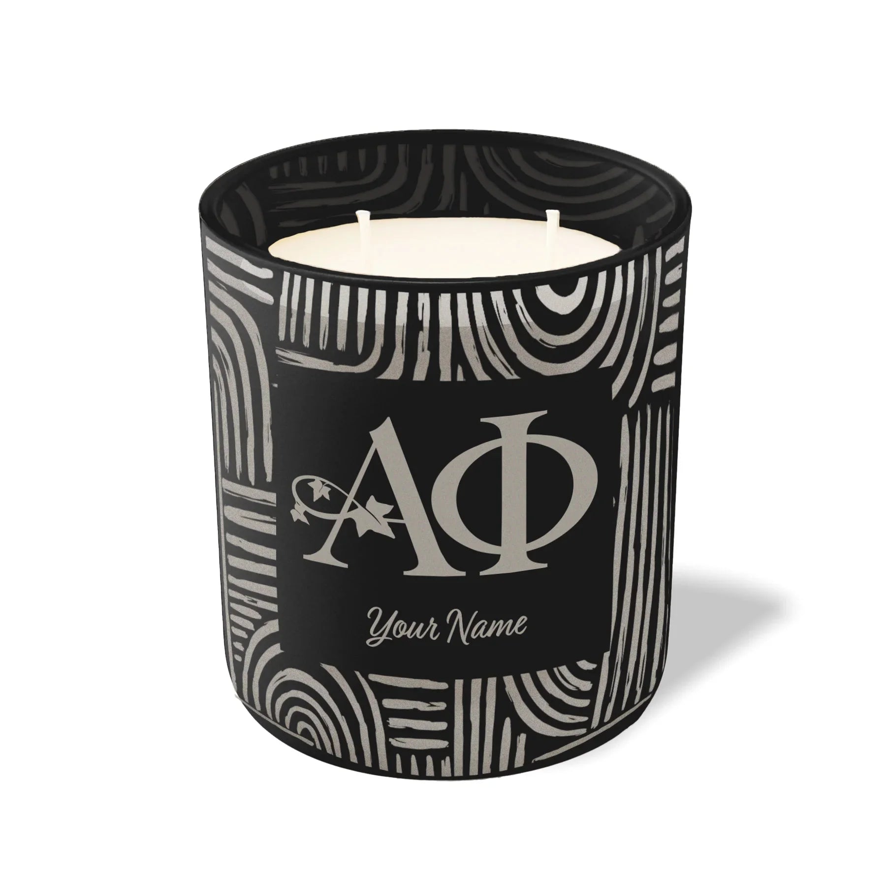 Personalized Alpha Phi Engraved Glow Candle 12 oz. Abstract Collection