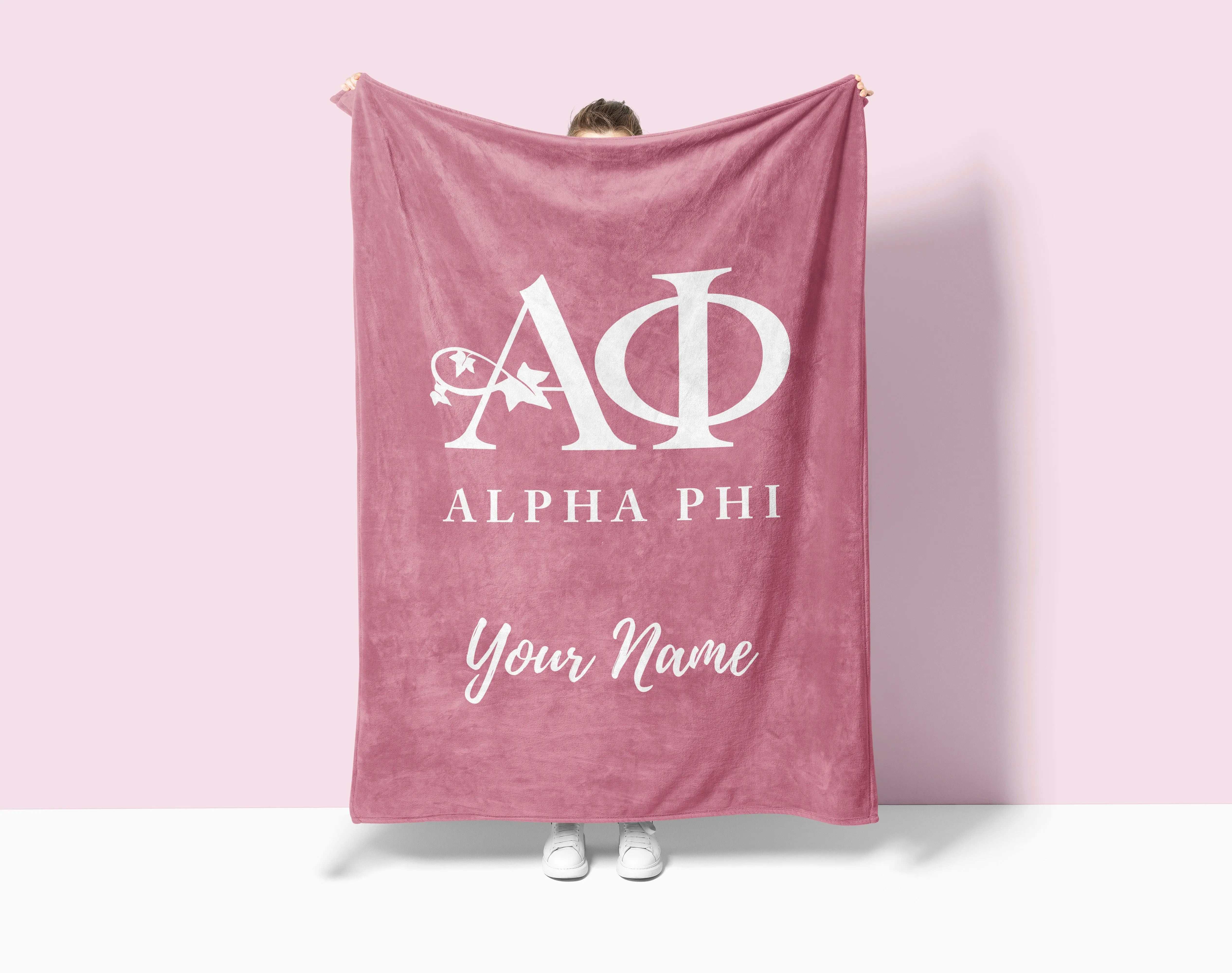 Personalized Alpha Phi XL 60x80 Sherpa Blanket | Custom APhi Gifts