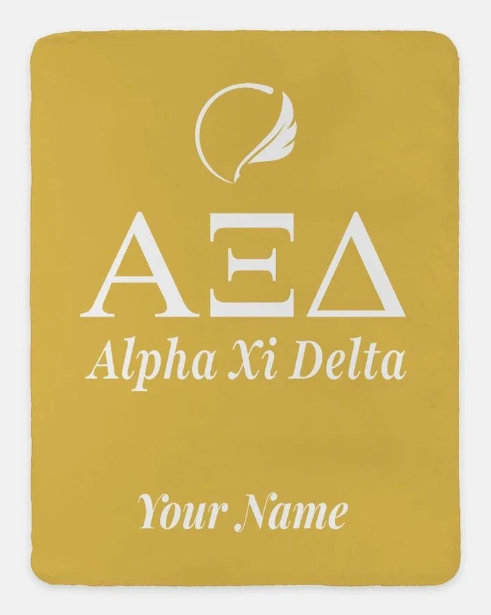 Personalized Alpha Xi Delta Blanket XL 60x80 | AXiD Gifts