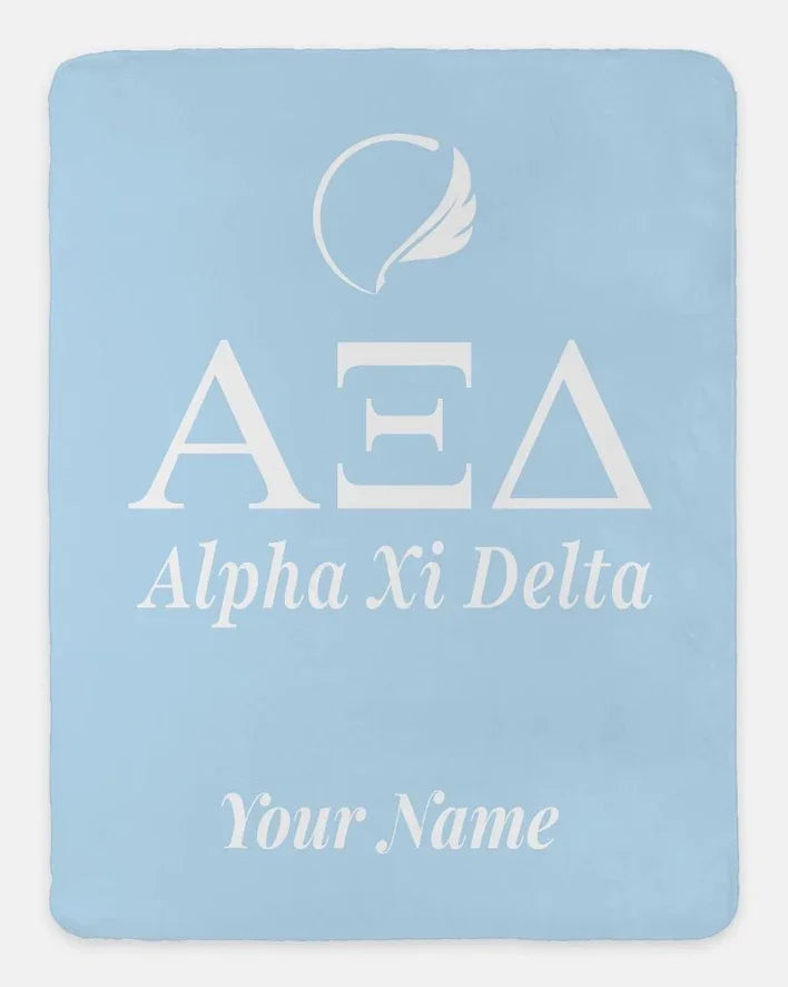 Personalized Alpha Xi Delta Blanket XL 60x80 | AXiD Gifts