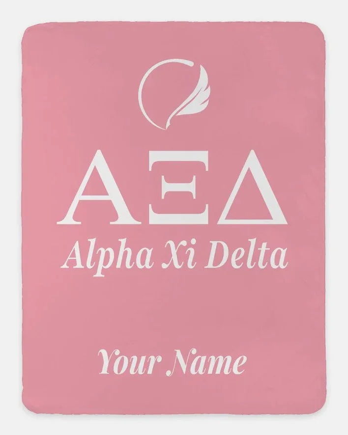 Personalized Alpha Xi Delta Blanket XL 60x80 | AXiD Gifts