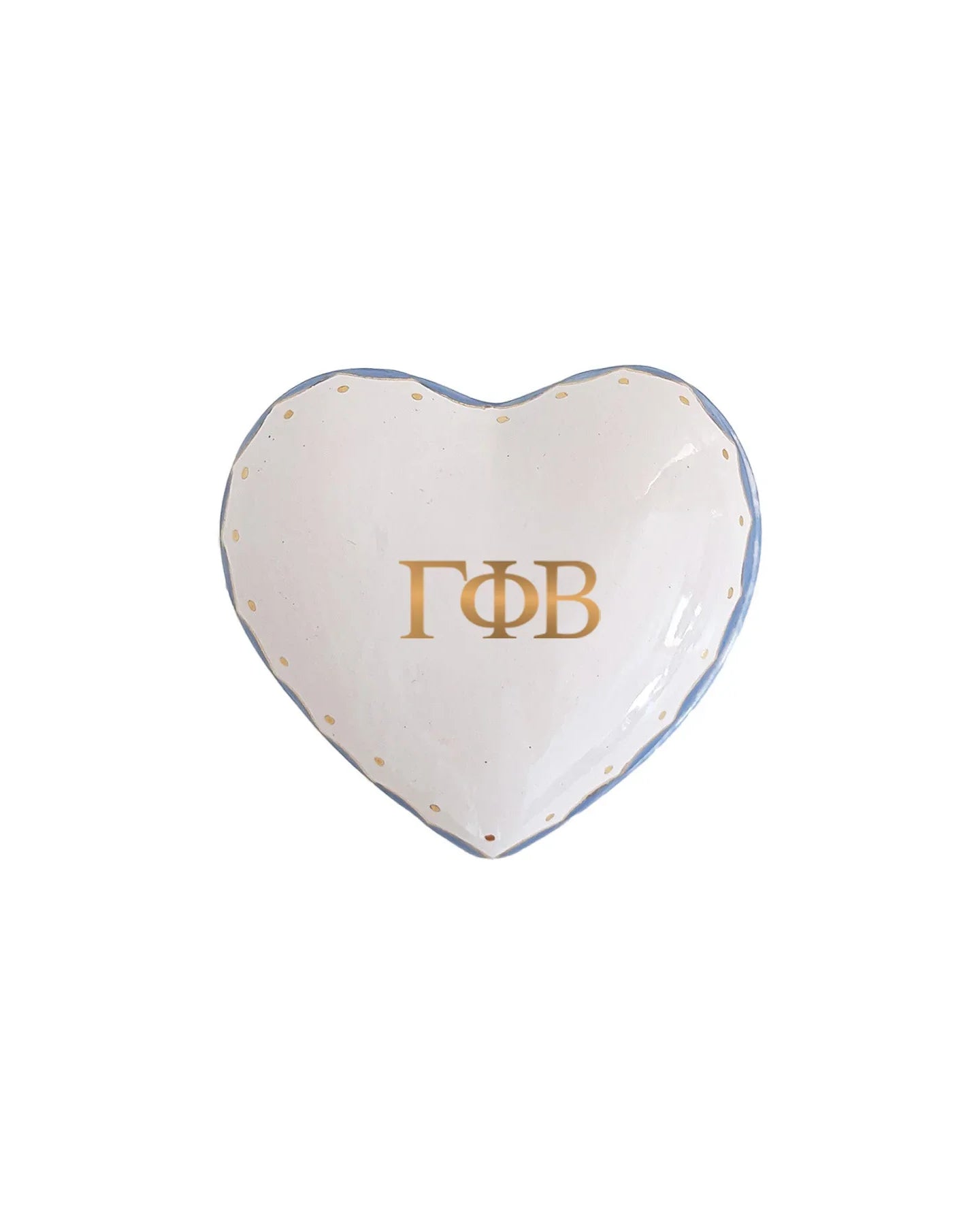 Personalized Gamma Phi Beta Gold Monogrammed Heart Box | Sorority Gift