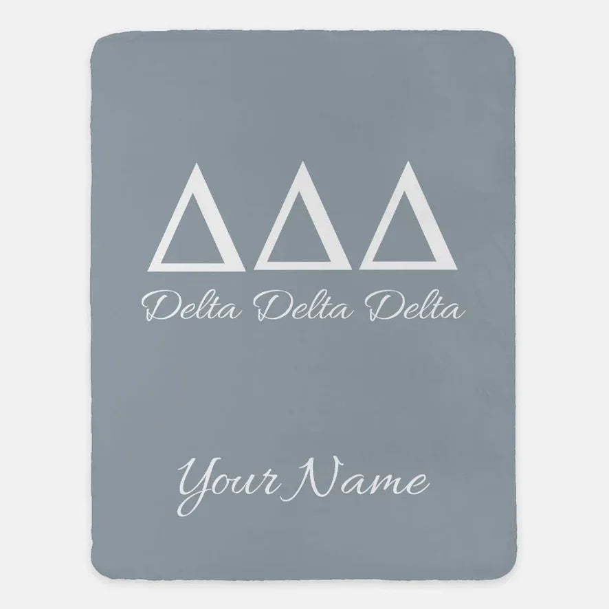Personalized Delta Delta Delta Sherpa Blanket - Greek Letters 60x80