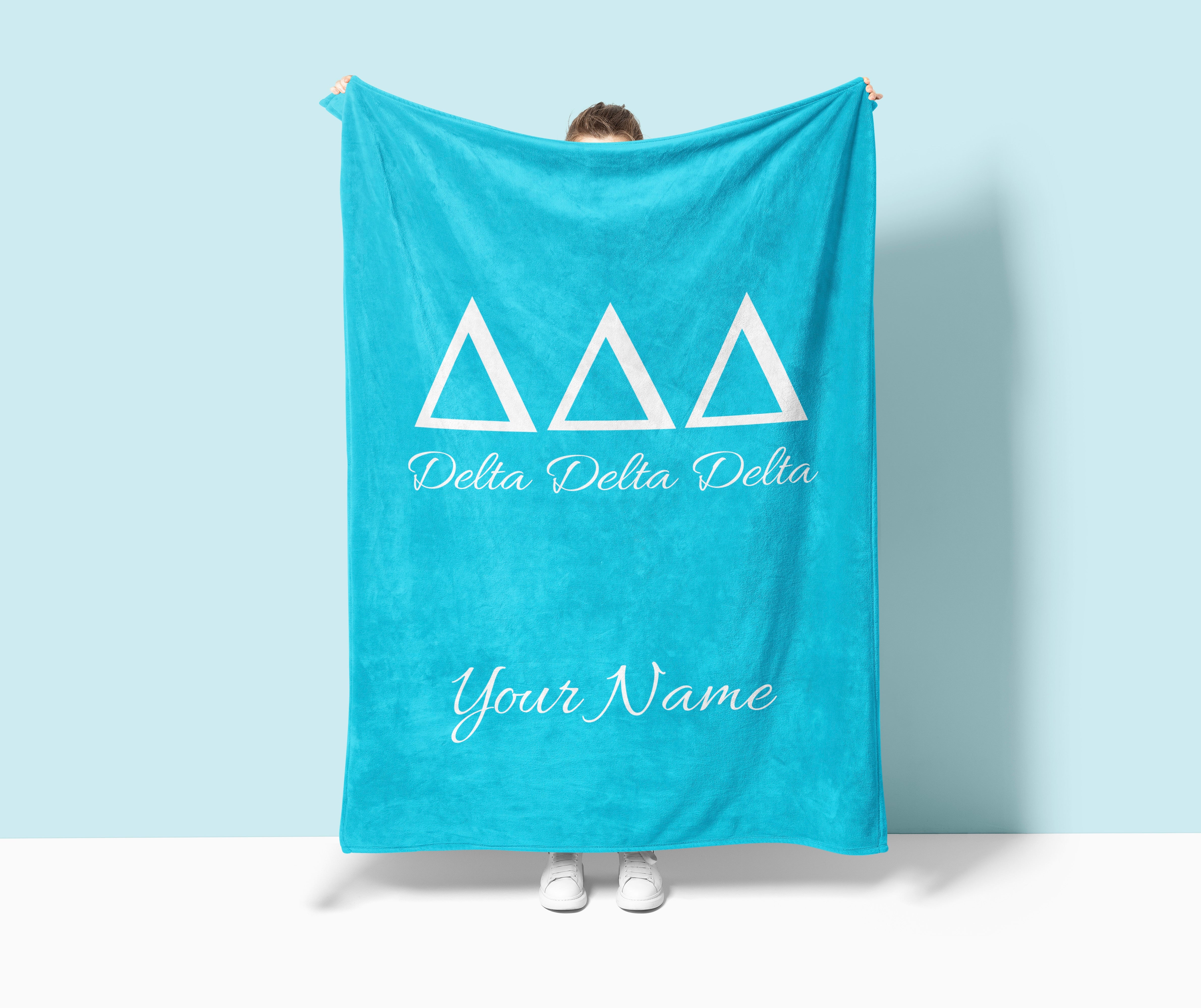 Personalized Delta Delta Delta Sherpa Blanket - Greek Letters 60x80
