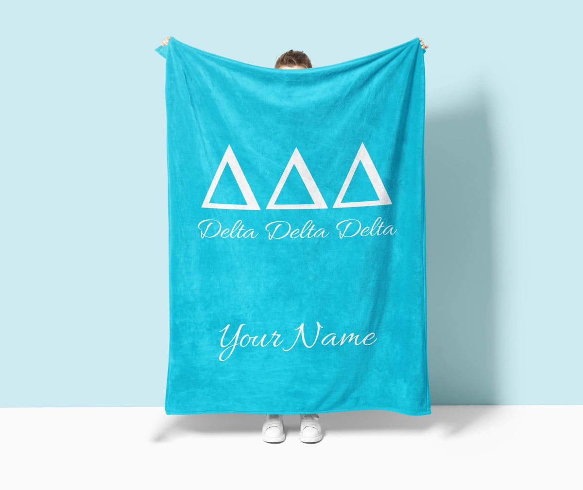 Personalized Delta Delta Delta Sherpa Blanket - Greek Letters 60x80