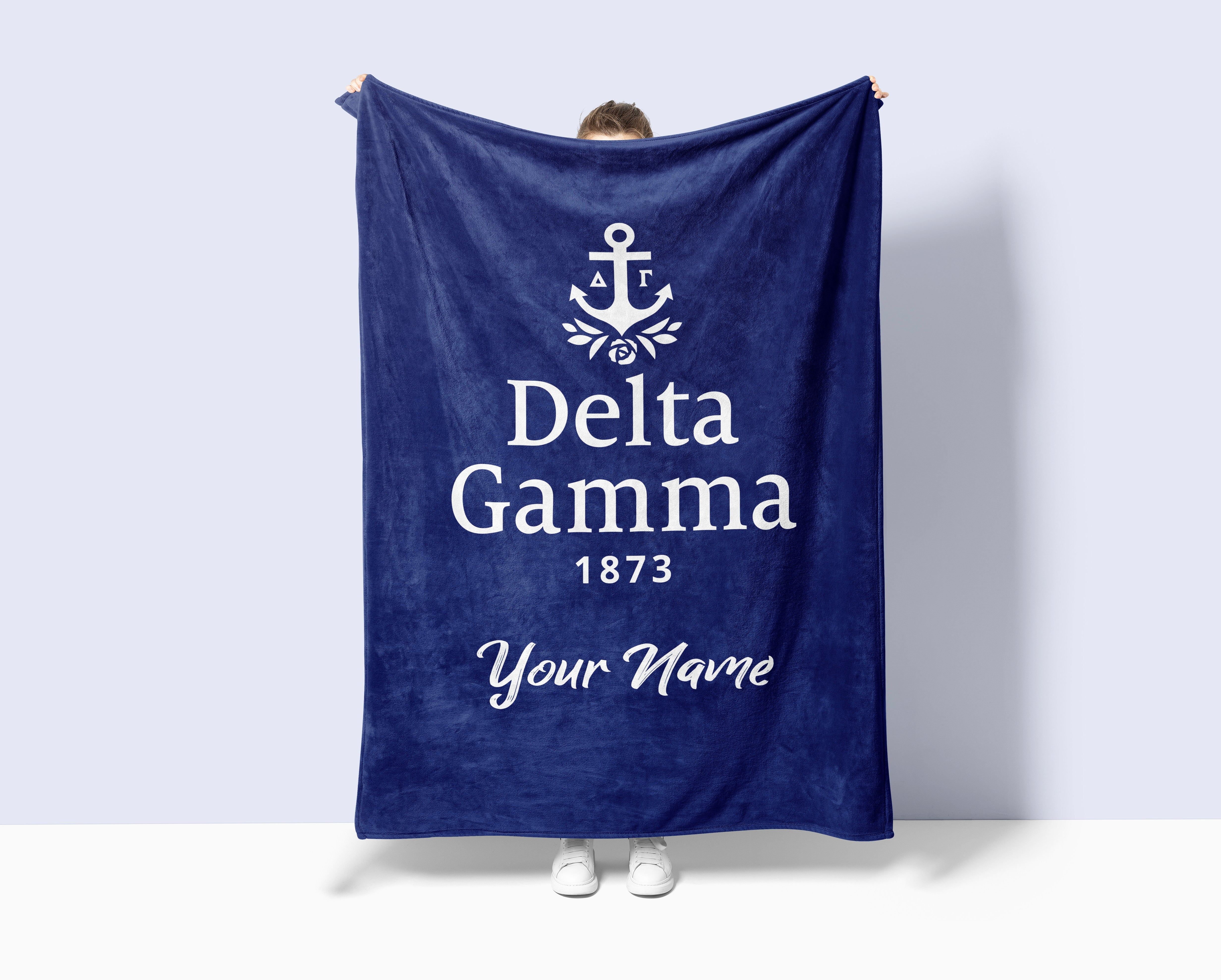 Personalized Delta Gamma XL 60x80 Sherpa Throw Blanket