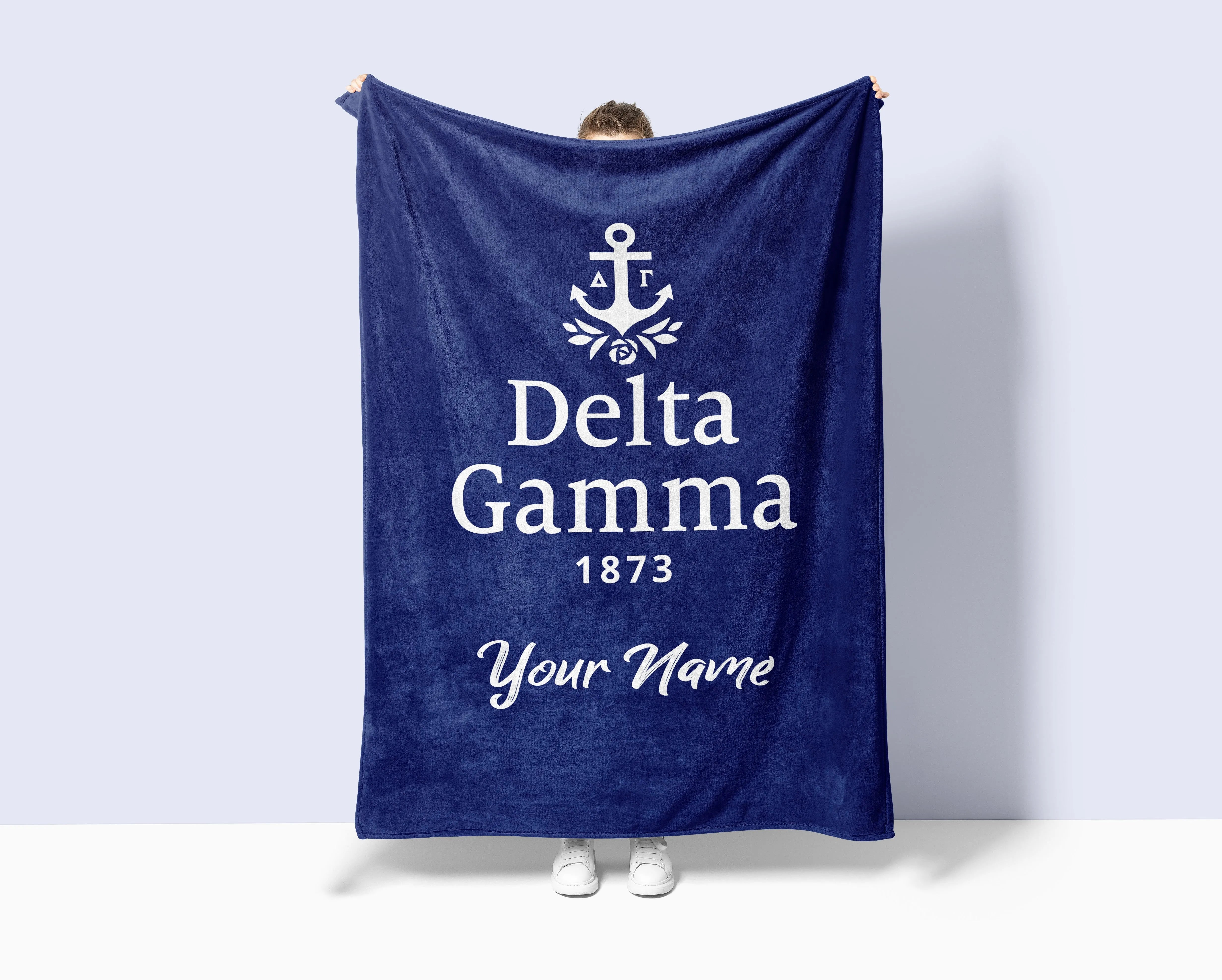 Personalized Delta Gamma XL 60x80 Sherpa Throw Blanket