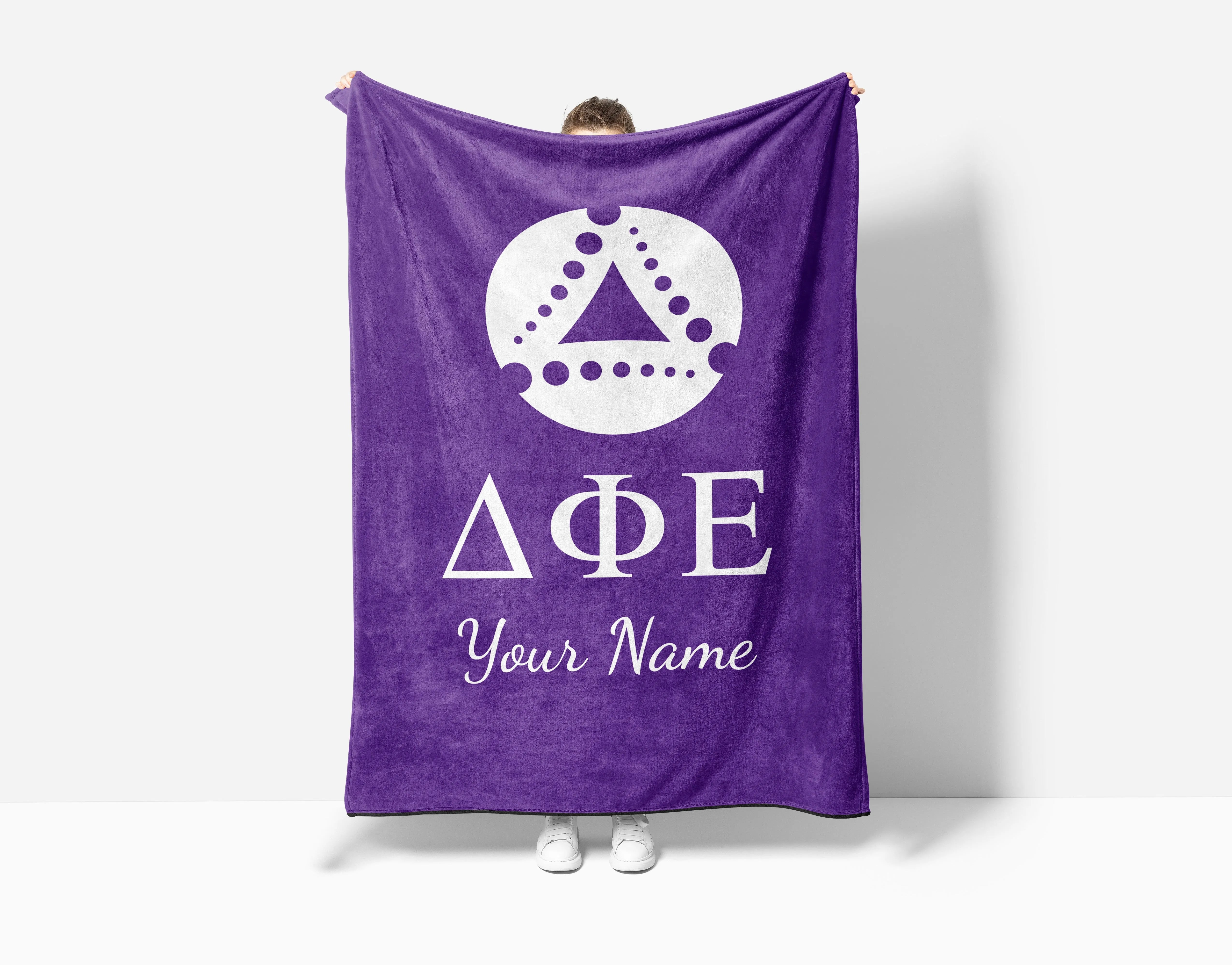 Personalized Delta Phi Epsilon XL 60x80 Sherpa Throw Blanket | Gifts
