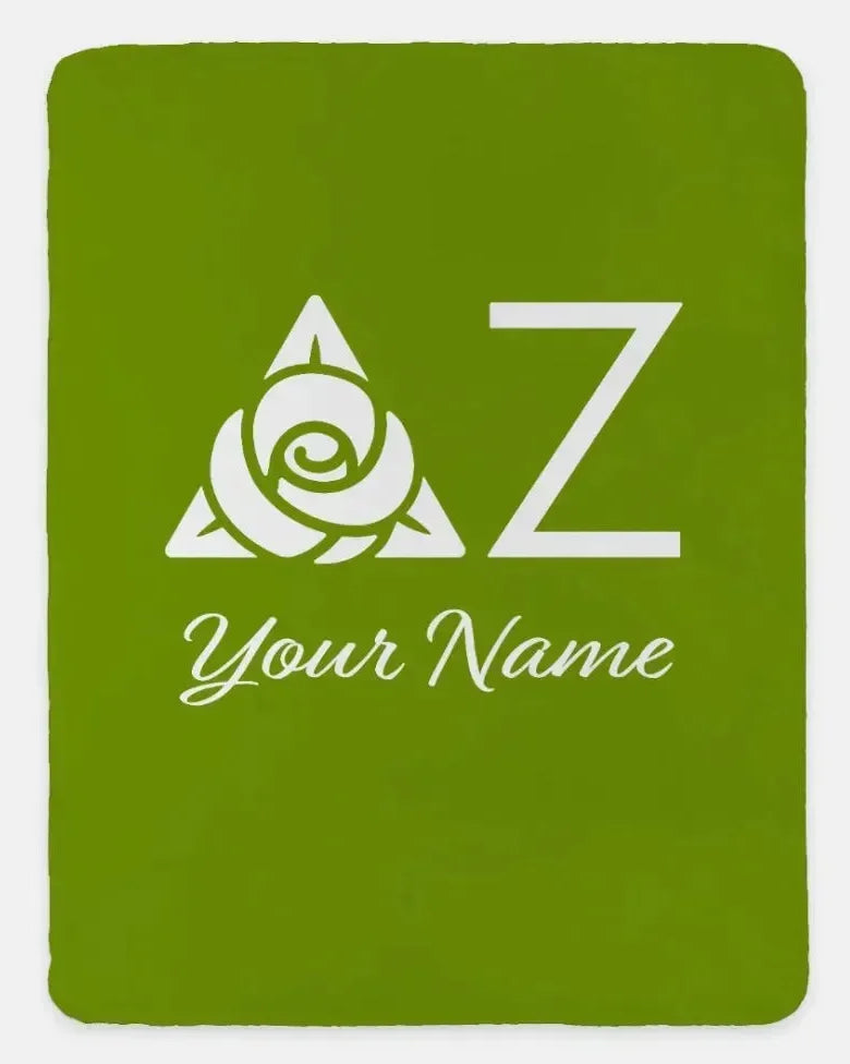 Personalized Delta Zeta XL 60x80 Sherpa Throw Blanket Green Throw Blankets