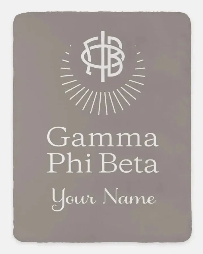 Personalized Gamma Phi Beta XL 60x80 Sherpa Throw Blanket A-La-Mode Throw Blankets