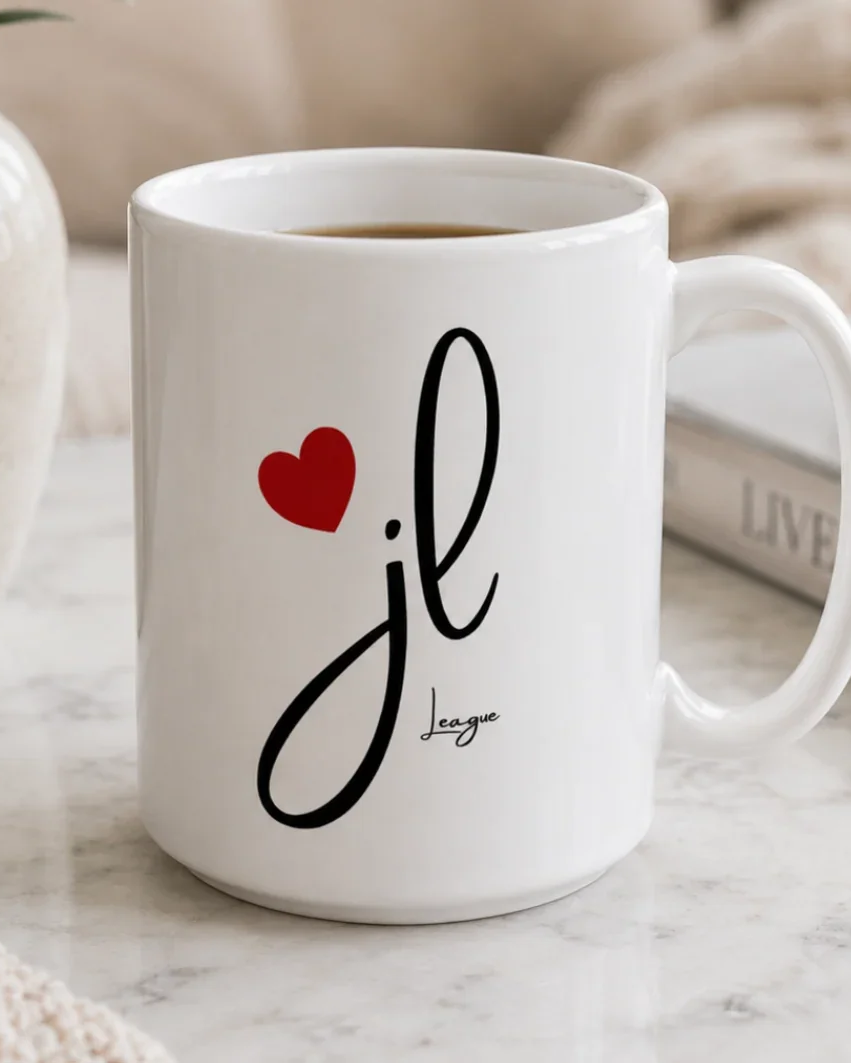 Personalized JL Heart Mug 15 oz.