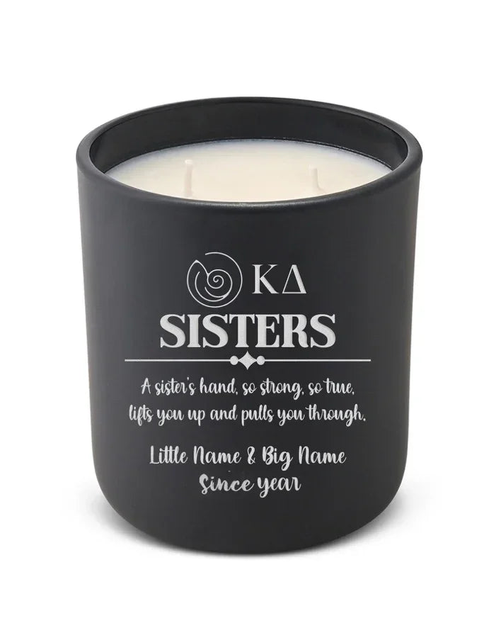 Personalized Kappa Delta Engraved Glow Candle 12 oz. - Sisters